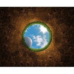 Fototapete PAPERMOON "Golfloch", bunt, B:4,00m L:2,60m, Vlies, Tapeten