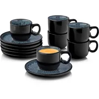 Sänger Manila Espressotassen Set 12-tlg. blau-schwarz