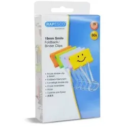 80 RAPESCO® Foldbackklammern Smiles farbsortiert 1,9 cm