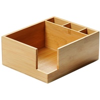 KESPER 70852 Serviettenspender-Besteckkasten 4-fach aus FSC-zertifiziertem Bambus/Besteckhalter/Box