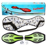 FunTomia Waveboard Waveboard mit Mach1 ABEC-9 Kugellager, LED Rollen & Tragetasche grün