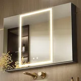 LED Beleuchteter Medizinschrank mit Spiegel 3 Türen 100x7
