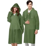 Regenponcho Wiederverwendbar Wasserdicht Transparent PEVA 2pcs grün