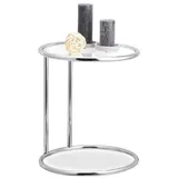 Relaxdays Beistelltisch rund Silber,Transparent