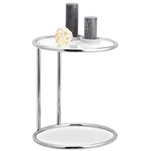 Relaxdays Beistelltisch rund Silber,Transparent