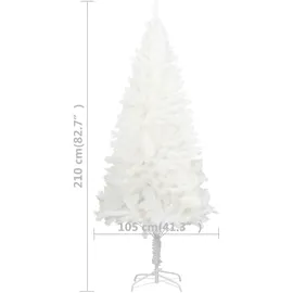 vidaXL Künstlicher Weihnachtsbaum Naturgetreue Nadeln Weiß 210 cm
