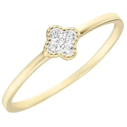 Luigi Merano Ring Oberteil Blüte, mit funkelnden Brillanten, Gold 585 58 Damen 