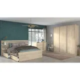 Schlafzimmer, Braun, Holzwerkstoff, 80x200x120 cm, Kinder- & Jugendzimmer, Jugendmöbel, Komplette Kinder- & Jugendzimmer