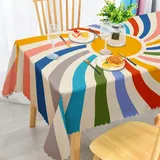 iEvery Sonne Tischdecke Abwaschbar, Gartentischdecke Rechteckig Wetterfest Floral Table Cloth Polyester Tischdecke Waterproof für Outdoor Gartentisch Küche Esstisch Garten 140x180 cm