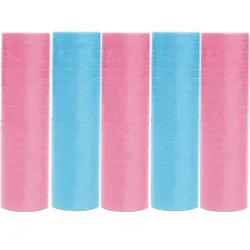 5 Rollen Luftschlangen rosa hellblau | schwer entflammbar