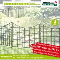 11tlg. Teichzaun Unterbogen, ca. 390 x 52,5 cm - Anthrazit
