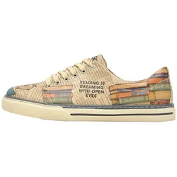 Sneaker DOGO "Sneaker The Wise Owl Damen Sneaker / Female", Damen, Gr. 39, Normalschaft, bunt (natur), Lederimitat, Schuhe Skaterschuh Sneaker low, Vegan