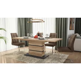 byLIVING Freischwinger Marlen Stoff braun 2er Set