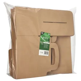 Papstar Lunch-Boxen Pappe eckig 12,5 cm x 15,5 cm x 22,5 cm 20 St. Braun