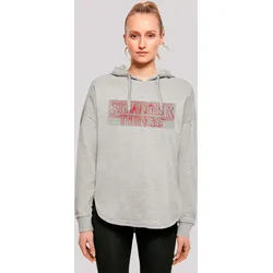 Kapuzenpullover F4NT4STIC "Stranger Things Glow Logo Netflix TV Series", Damen, Gr. S, grau, Obermaterial: 100% Baumwolle, casual, oversize, Langarm, Pullover, Premium Qualität