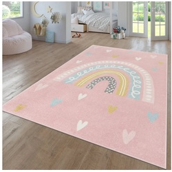 Kinderteppich Teppich Kinderzimmer Kinderzimmerteppich Junge Mädchen Kinderteppich, TT Home, rund, Höhe: 13 mm rosa
