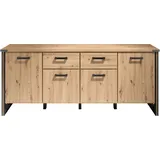 Home Affaire Sideboard »Mia«, (1 St.), Echtholzoptik, Eiche, 207 cm breiter Schrank, braun