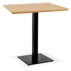 Kadima Design Esstisch 70 cm, Naturholz & Gusseisen, Quadrat, ideal für Gastronomie, 4 Personen, Beige-Schwarz