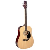 Stagg 1/2 Natur Dreadnought Akustikgitarre mit Decke aus Lindenholz