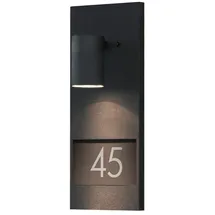 Konstsmide Modena Außen-Wandleuchte mit Hausnummern, Schwarz