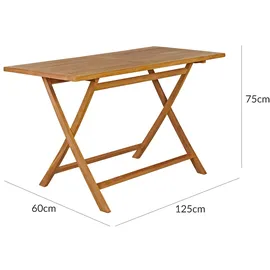 Garland® Bari Gartentisch 125 x 60 x 75 cm Braun