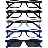 OPULIZE The Reading Glasses Company Die Lesebrille Unternehmen Schwarz Matt Grau Marineblau Leser Wert 4er-Pack Herren Damen Federscharniere RRRR17-1173 +1,00