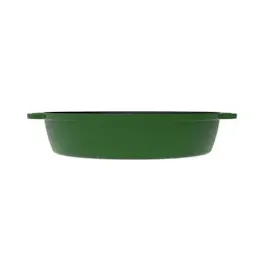 robari gmbh ROBARI Schmorpfanne Servierpfanne aus Gusseisen 28 cm Emailliert grün