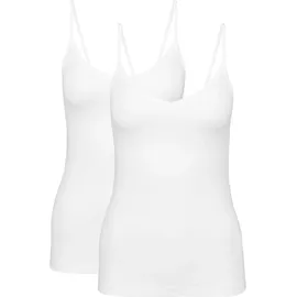 CALIDA Spaghettitop CALIDA "Benefit Women", Damen, Gr. S (40/42), weiß, Single Jersey, Obermaterial: 94% Baumwolle, 6% Elasthan, unifarben, normal hüftbedeckend, V-Ausschnitt, Tops, V-Ausschnitt, Single Jersey Qualität, elastisch, bequem, Basic