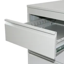 Rollcontainer Stahl Profi 3 Schubladen HxBxT 60x46x60cm lichtgrau SZAGATO Bürocontainer Schreibtisch UnterschrankRollcontainers Rollcontainer Büro