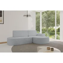altdecor Eckcouch Samt mit Schlaffunktion 2-Sitzer Grau