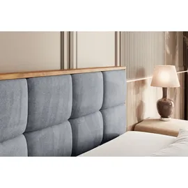 altdecor Boxspringbett mit Matratze Topper, Polsterbett mit Bettkasten, LOLLI2-Z KING - Grau