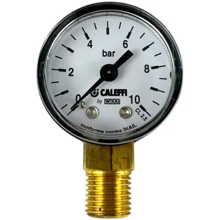 BieTal Caleffi Arbeitsmanometer Manometer 50mm mit 1/4 Zoll Gewinde - Anzeige 0-10 bar