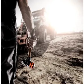 Halder Schonhammer SIMPLEX Kopf-D.50mm mittelhart/hart Gum. schwarz/Plastik rot