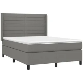vidaXL Boxspringbett 140 x 200 cm Dunkelgrau