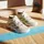 adidas Court Stabil Hallenschuh - Off White / Gold Metallic / Crystal Sand, 44 2/3