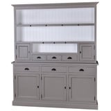 Casa Padrino Küchenbuffet Landhausstil Küchenschrank Dunkelgrau / Weiß 178 x 50 x H. 210 cm - 2 Teiliger Küchenschrank mit 5 Türen und 6 Schubladen