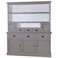 Casa Padrino Küchenbuffet Landhausstil Küchenschrank Dunkelgrau / Weiß 178 x 50 x H. 210 cm - 2 Teiliger Küchenschrank mit 5 Türen und 6 Schubladen