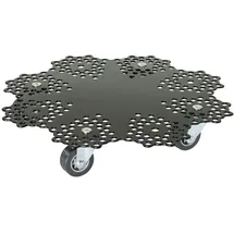Wagner Pflanzenroller NOSTALGIE Ø 30 x 5,5 cm, Innnen- - Außenbereich, schwarz, Ornamente, Tragkraft 100 kg 20094901