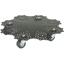 Wagner Pflanzenroller NOSTALGIE Ø 30 x 5,5 cm, Innnen- - Außenbereich, schwarz, Ornamente, Tragkraft 100 kg 20094901