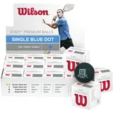 Wilson Squashball Staff (blauer Punkt, Speed schnell) schwarz  - 12 Bälle im Karton