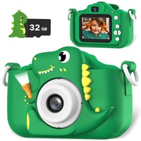 OUTUVAS Dinosaurier Kinderkamera für Jungen, Selfie-Kamera für Kinder 3 – 12
