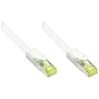 Good Connections RJ45 Ethernet LAN Patchkabel mit Cat. 7 Rohkabel und Rastnasenschutz RNS, S/FTP, PiMF, halogenfrei, 500MHz, OFC, 10-Gigabit-fähig (10/100/1000/10000-Base-T Ethernet Netzwerke) - z.B. für Patchpanel, Switch, Router, Modem - weiß, 0,15 m