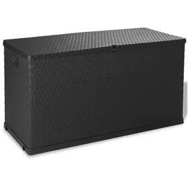 vidaXL Garten-Aufbewahrungsbox Anthrazit 120x56x63 cm PP Rattan