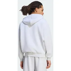 adidas SOFT LUX Full-Zip Hoodie Sweatshirt, Light Grey Heather