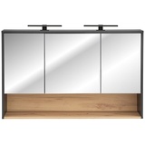 Lomadox Bad Spiegelschrank 120 cm inkl. LED Beleuchtung in anthrazit mit Artisan Eiche Nb., b/h/t: ca. 120/80/25 cm