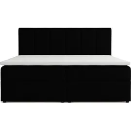 venasi Lisa Boxspringbett mit Bettkästen H2/H3 Matratze SCHWARZ - Schwarz