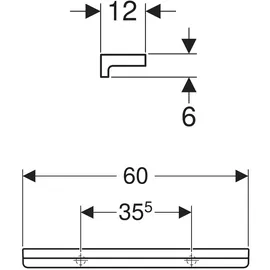 Geberit Renova Plan Wandablage, 60x12cm, weiß KeraTect