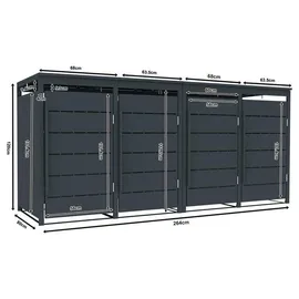 Estexo Mülltonnenbox 111 cm grau