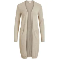 Vila VIRIL Long Knit Cardigan-NOOS Strickjacke, Beige (Natural Melange Natural Melange), L