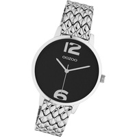 OOZOO Quarzuhr Oozoo Damen Armbanduhr Timepieces, (Analoguhr), Damenuhr Edelstahlarmband silber, rundes Gehäuse, mittel (ca. 38mm) silberfarben